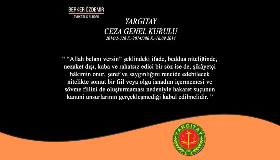 Allah Belanı Versin Sözü Hakaret Değildir